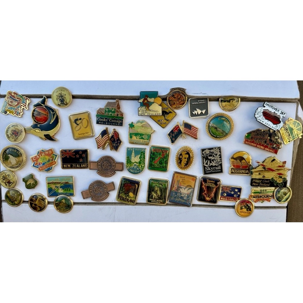 Vintage Australia and New Zealand Collectible Pin Lot